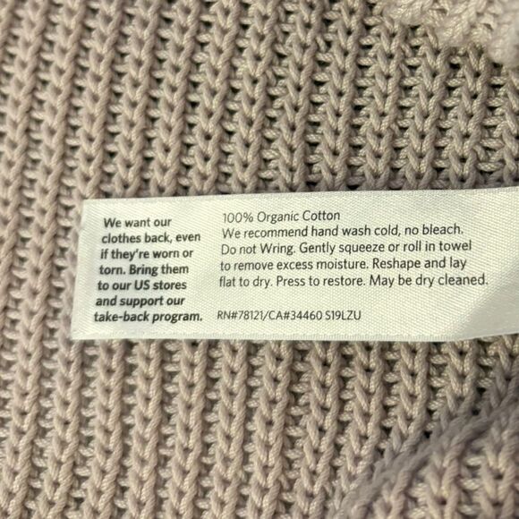 Eileen Fisher Organic Cotton Round Neck Sweater Size Small Cream Pale Purple - Picture 8 of 10